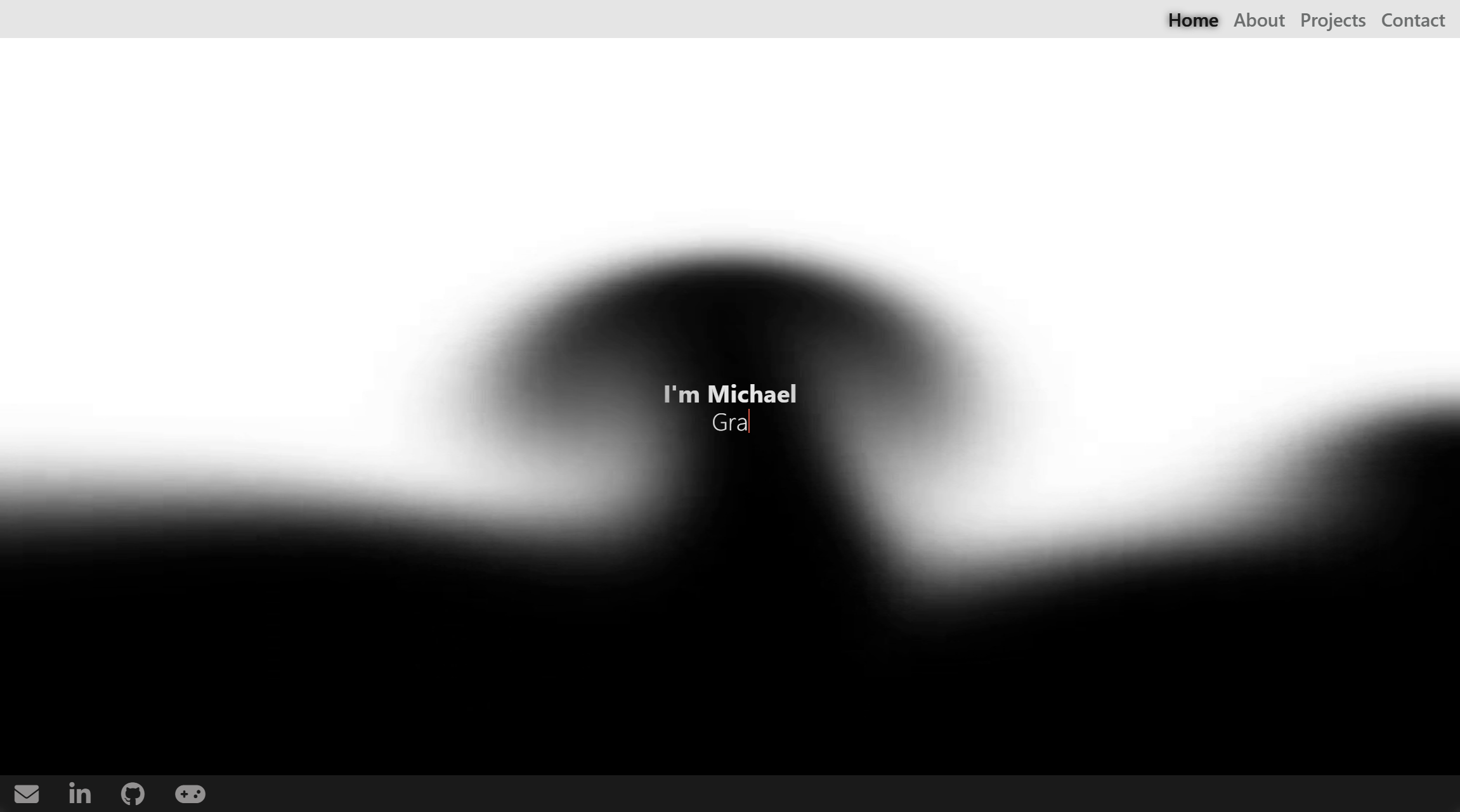Screenshot of this portfolio website showing the home page with navigation and project cards